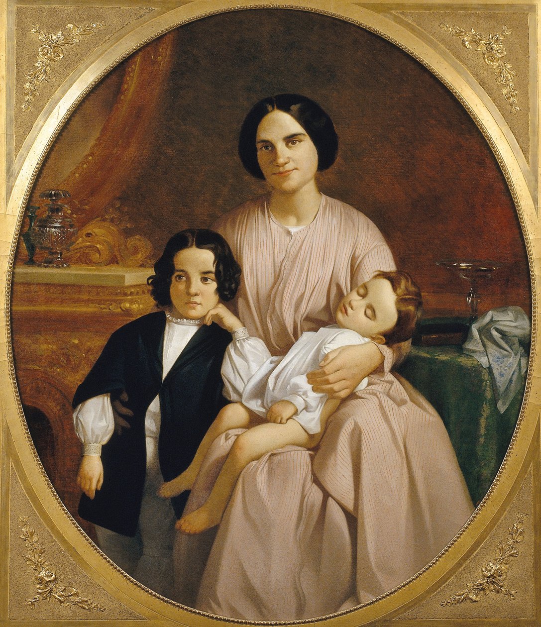 画家の妻と子供たちの肖像